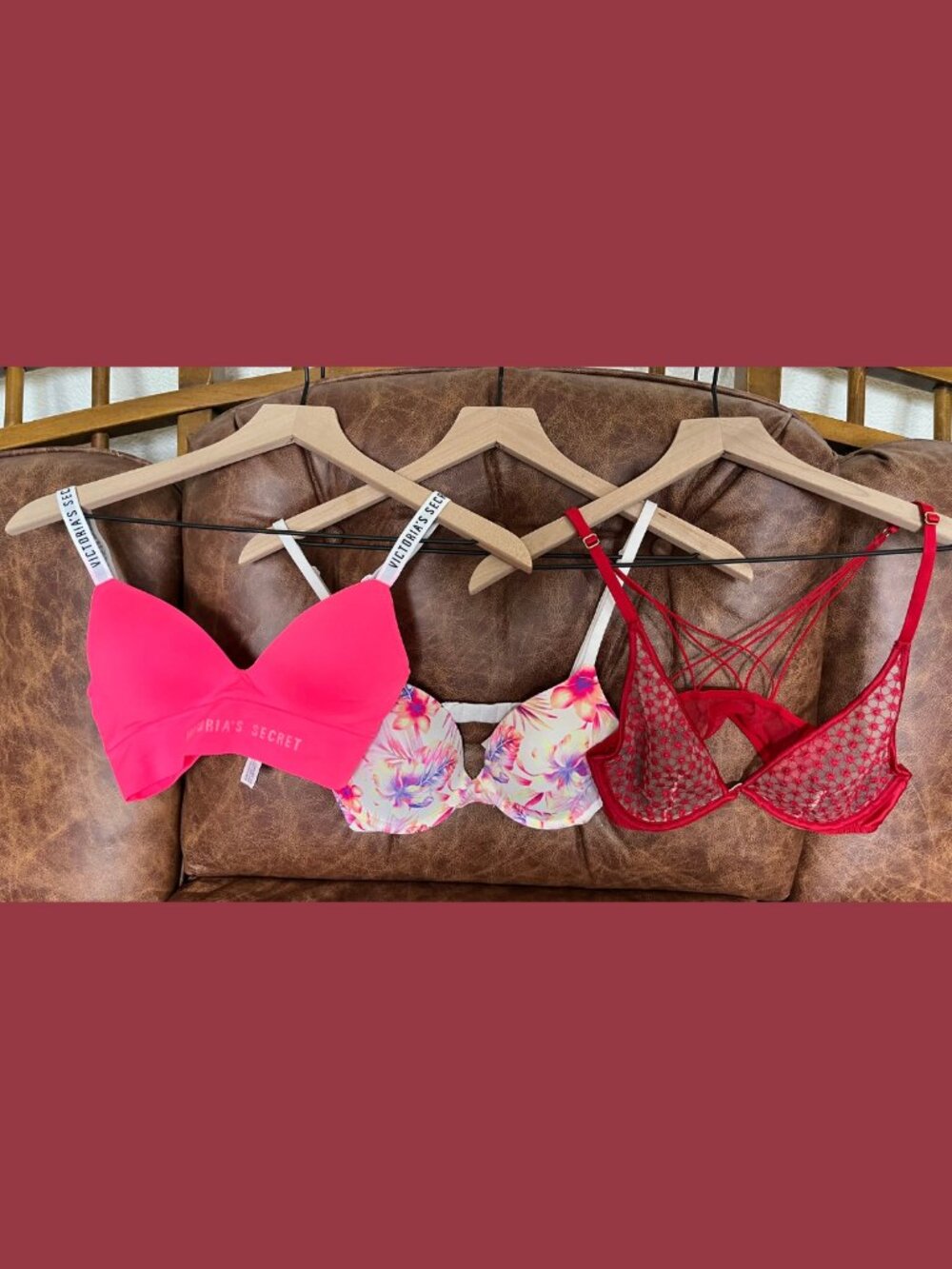 Victoria’s Secret PINK Bra Bundle Lot of 3 Push Up Lace Floral Bralettes